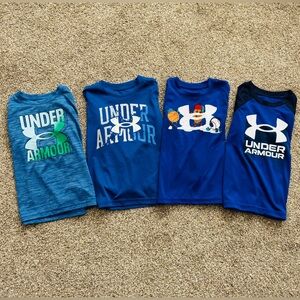Under Armour Boys Blue Graphic Athletic Long Sleeve Tees - Set of 4